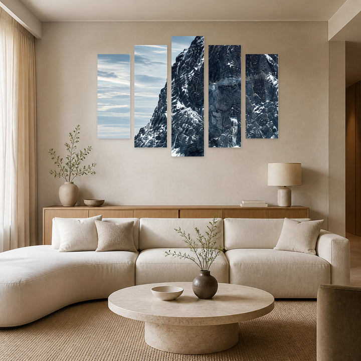 Rocky Landscape in Serene Light — five-panel wall art in frontal interior | 5wallart 57631 M3