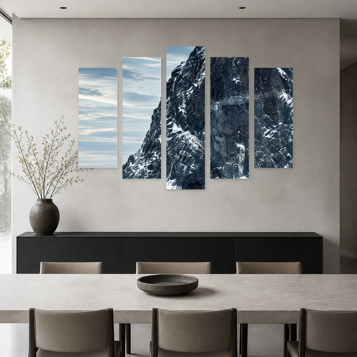 Rocky Landscape in Serene Light — five-panel wall art in alternate frontal interior | 5wallart 57631 M4