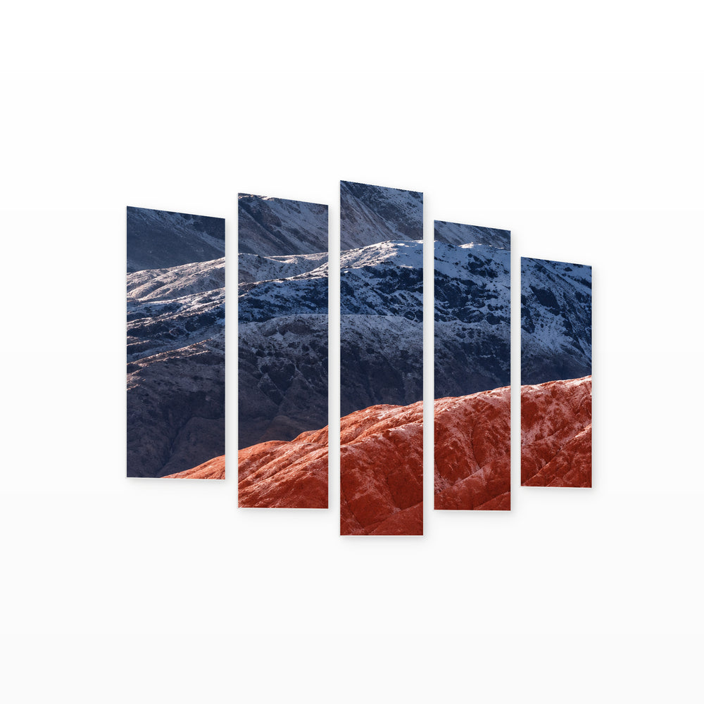 Moonlit Landscape at Night — five-panel wall art on white background in perspective | 5wallart 57635 M1