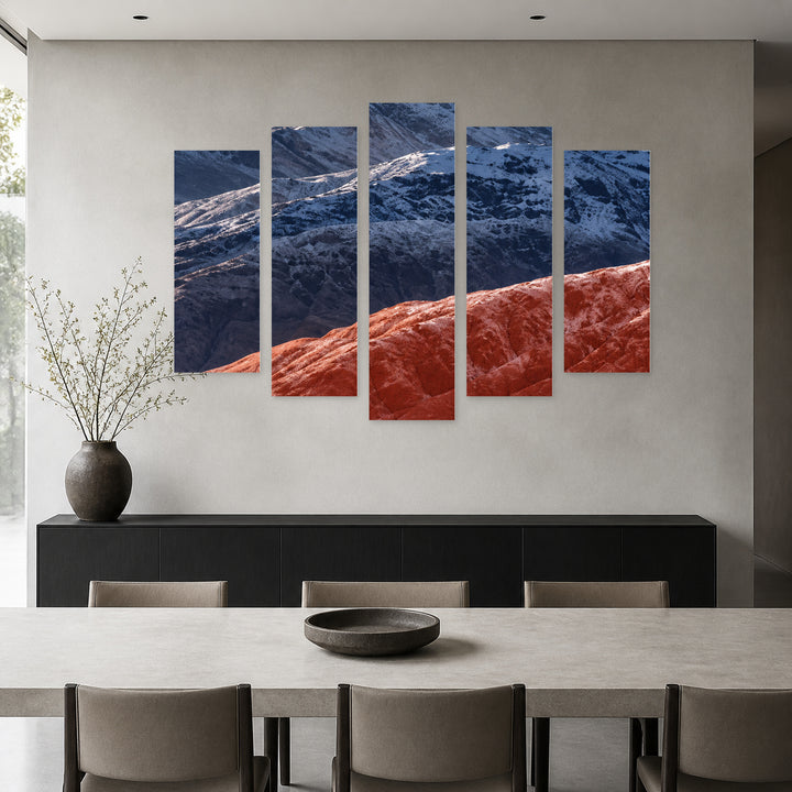 Moonlit Landscape at Night — five-panel wall art in alternate frontal interior | 5wallart 57635 M4