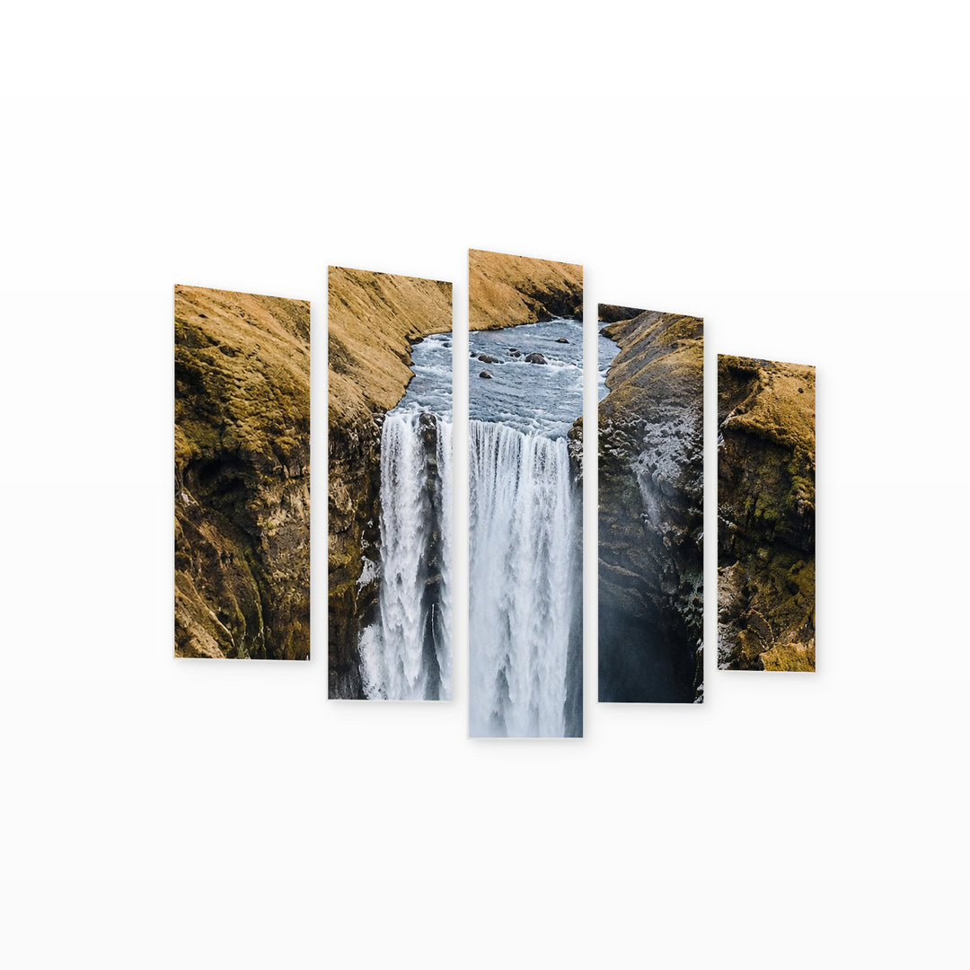 Hear the Water in Serene Light — five-panel wall art on white background in perspective | 5wallart 57639 M1