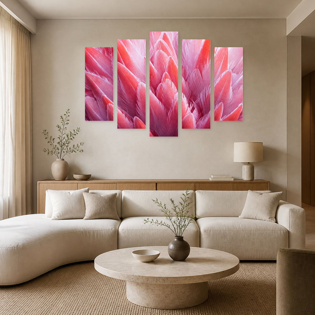Touch Contemporary Study — five-panel wall art in alternate frontal interior | 5wallart 57648 M4