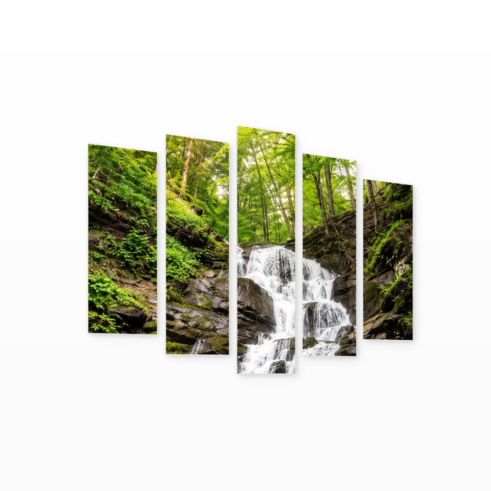 Water Path with Dreamlike Atmosphere — five-panel wall art on white background in perspective | 5wallart 57654 M1