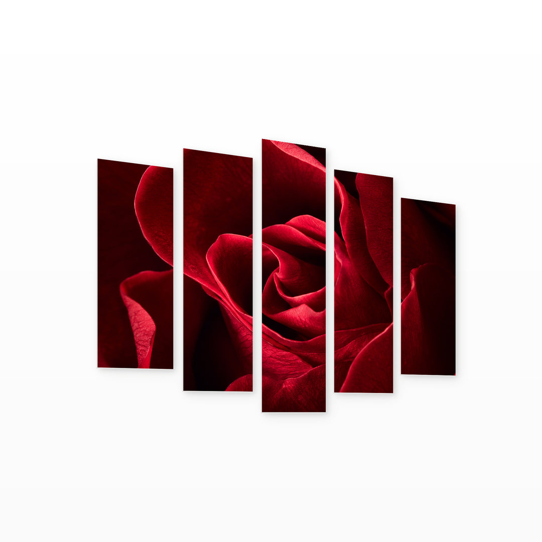 Passionate Love in Vivid Color — five-panel wall art on white background in perspective | 5wallart 57658 M1