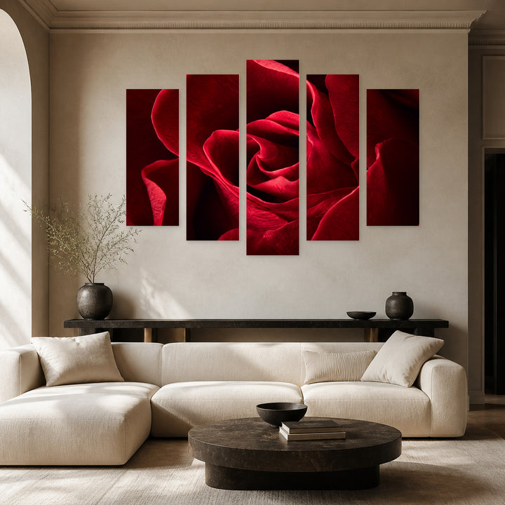 Passionate Love in Vivid Color — five-panel wall art in alternate frontal interior | 5wallart 57658 M4
