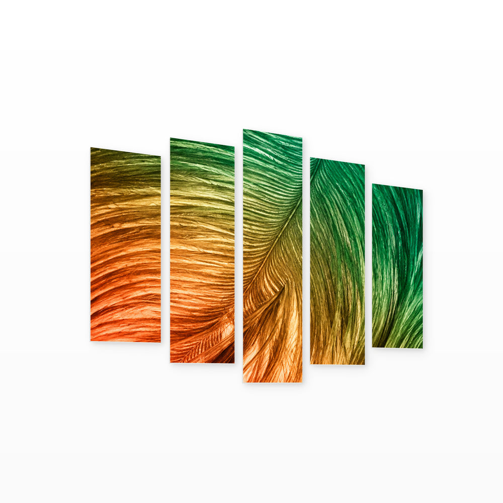Outstretched Desires with Geometric Rhythm — five-panel wall art on white background in perspective | 5wallart 57668 M1