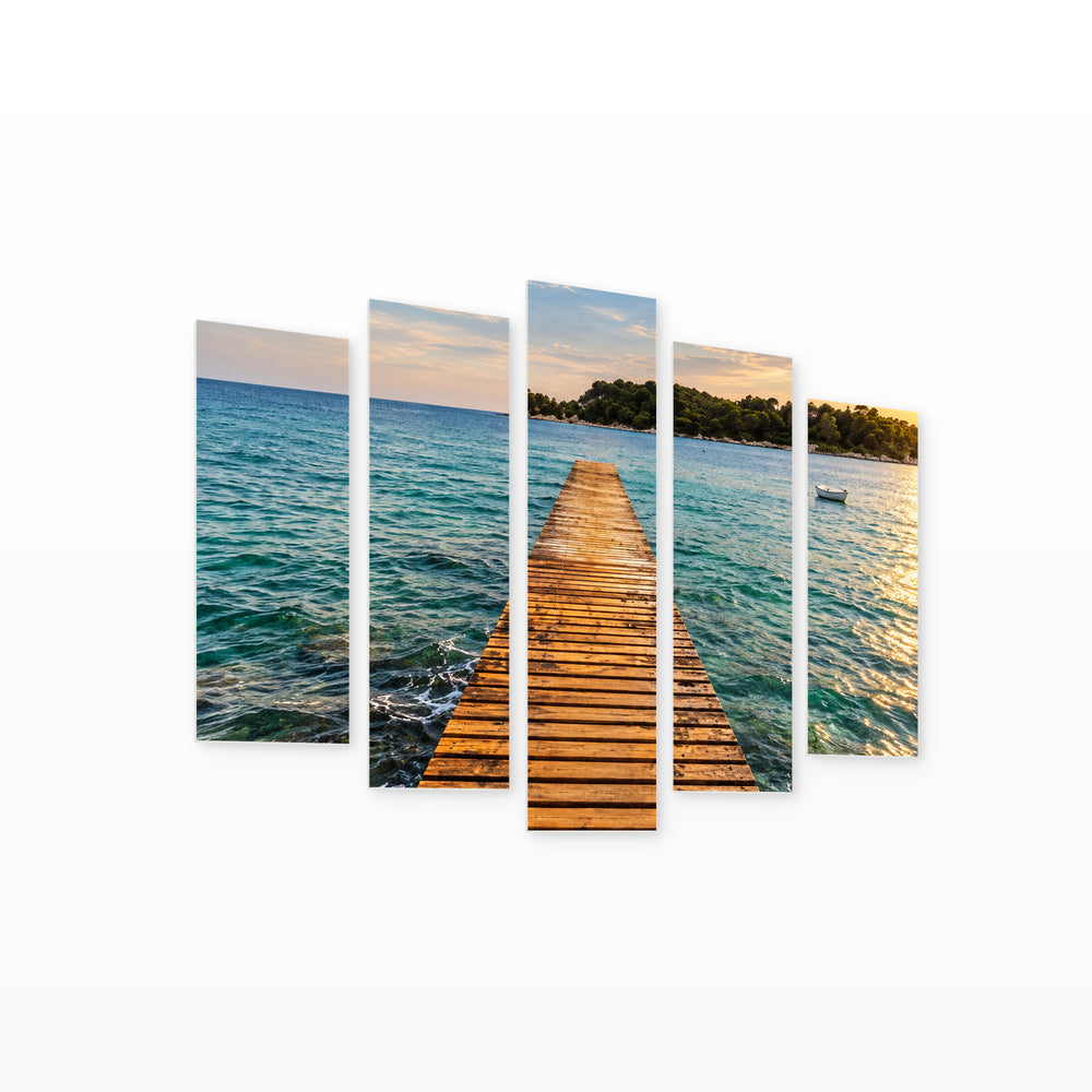 Invitation to a Walk in Vivid Color — five-panel wall art on white background in perspective | 5wallart 57697 M1