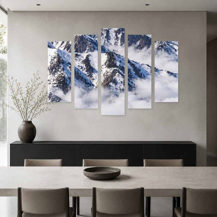 High in the Mountains in Vivid Color — five-panel wall art in frontal interior | 5wallart 57710 M3
