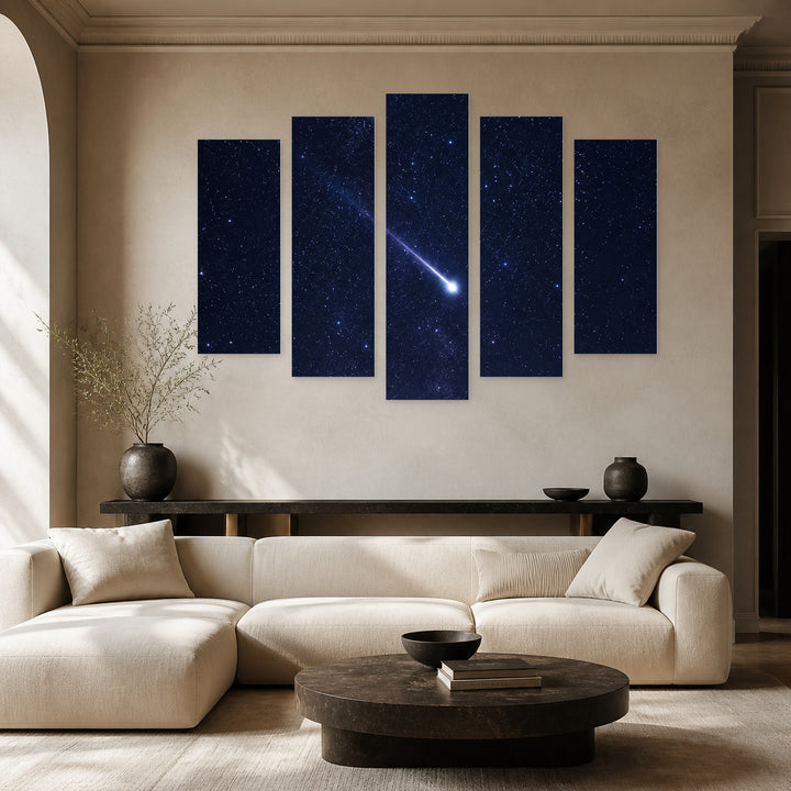 Make a Wish with Dreamlike Atmosphere — five-panel wall art in frontal interior | 5wallart 57713 M3