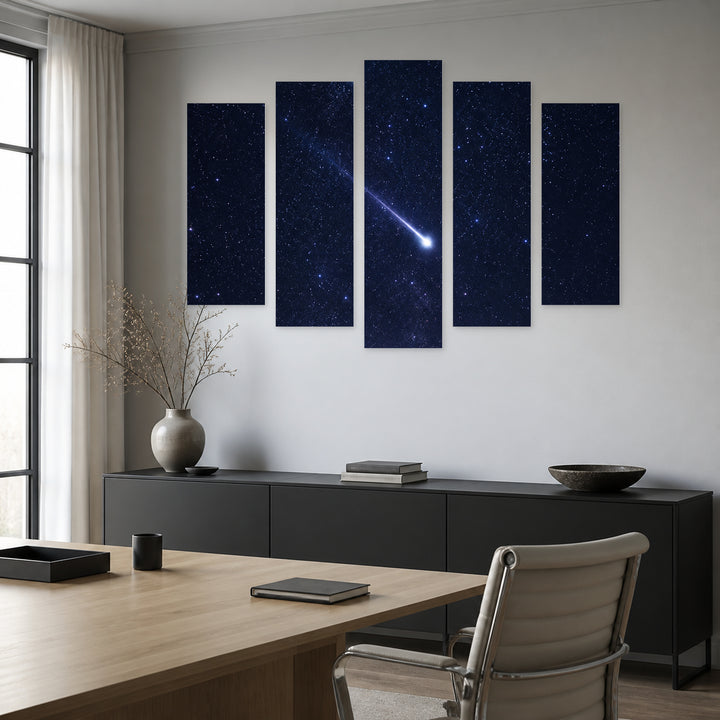 Make a Wish with Dreamlike Atmosphere — five-panel wall art in alternate frontal interior | 5wallart 57713 M4