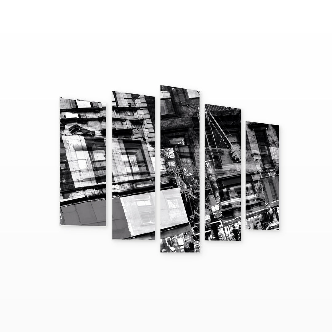 Dizzy in Serene Light — five-panel wall art on white background in perspective | 5wallart 57715 M1