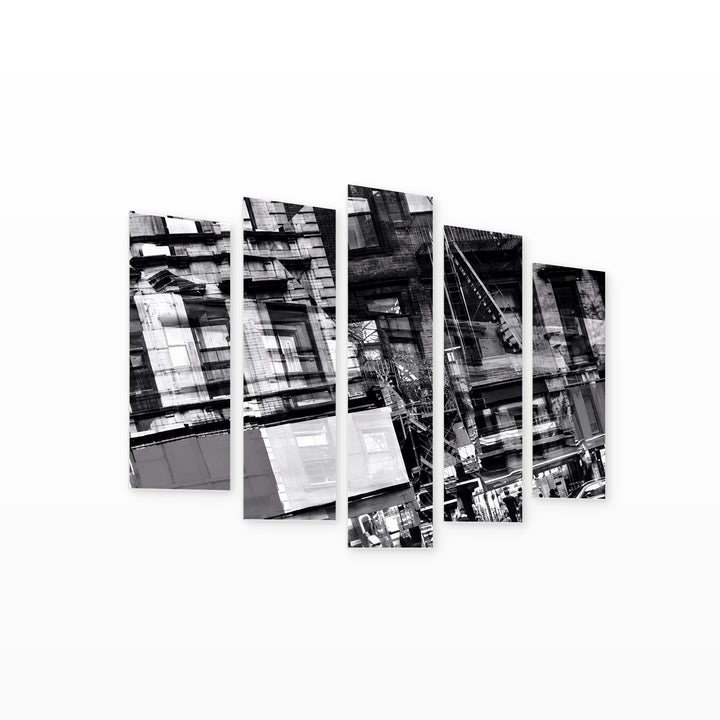 Dizzy in Serene Light — five-panel wall art on white background in perspective | 5wallart 57715 M1