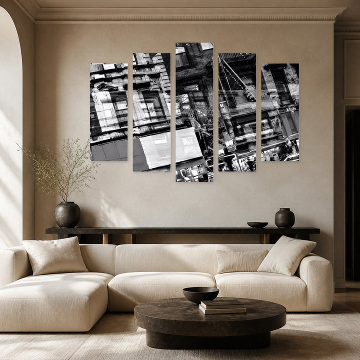 Dizzy in Serene Light — five-panel wall art in frontal interior | 5wallart 57715 M3
