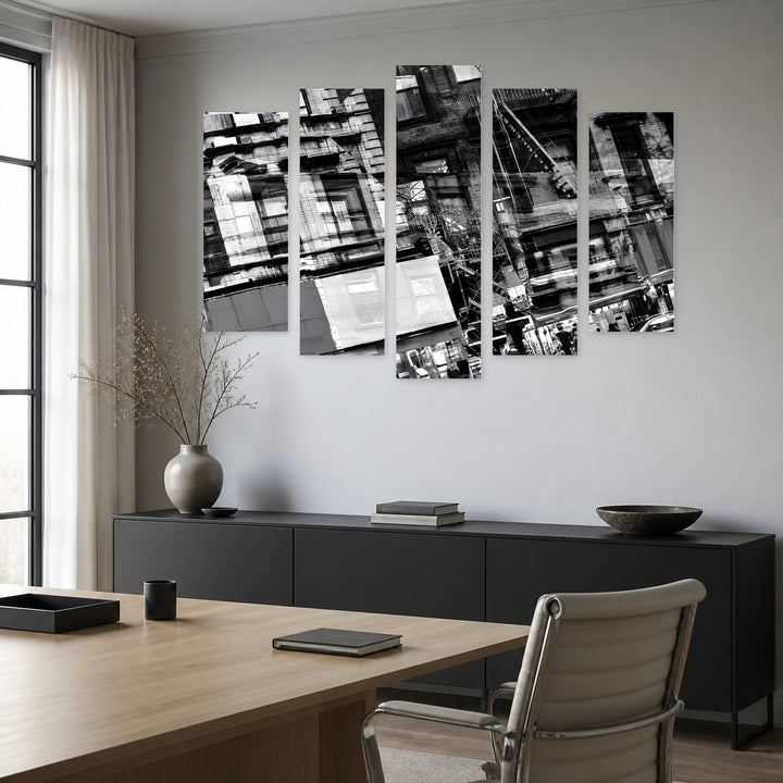 Dizzy in Serene Light — five-panel wall art in alternate frontal interior | 5wallart 57715 M4