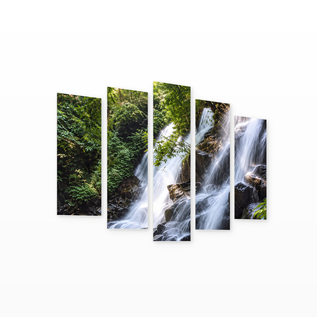 Going with the Flow with Dreamlike Atmosphere — five-panel wall art on white background in perspective | 5wallart 57720 M1
