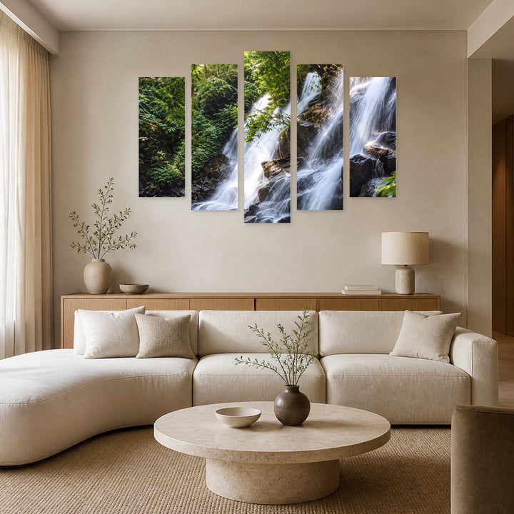Going with the Flow with Dreamlike Atmosphere — five-panel wall art in alternate frontal interior | 5wallart 57720 M4
