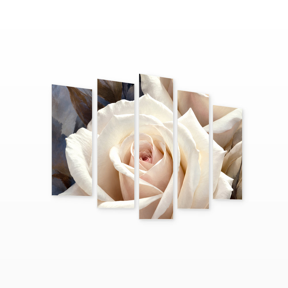 Blossoming Love in Vivid Color — five-panel wall art on white background in perspective | 5wallart 57727 M1
