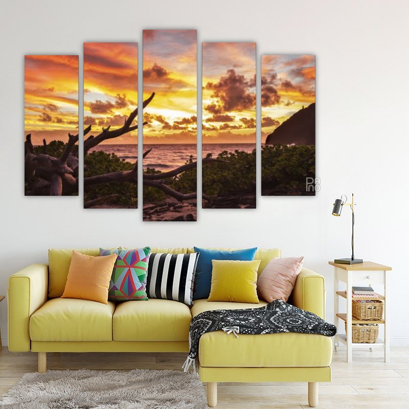 Sunrise at Makapuu – five-piece modular wall art