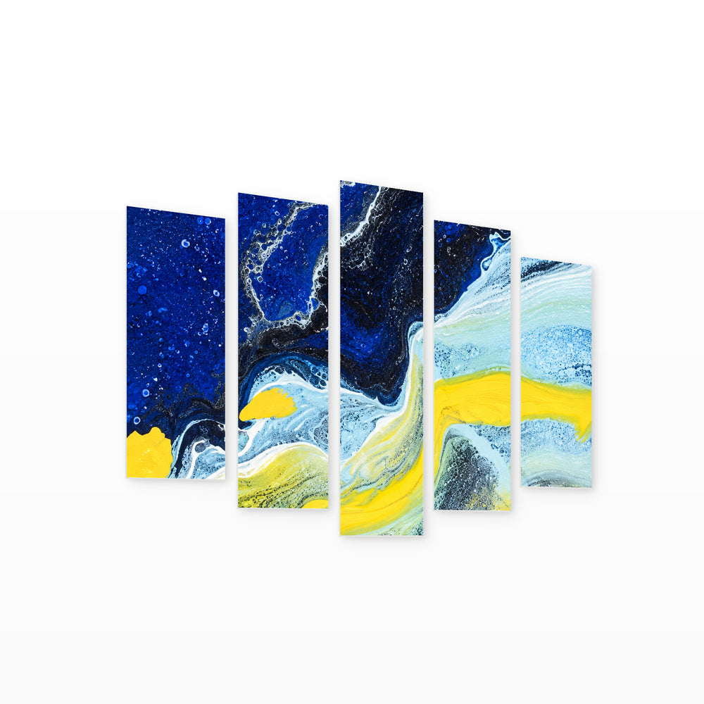 Creativity in Vivid Color — five-panel wall art on white background in perspective | 5wallart 57752 M1
