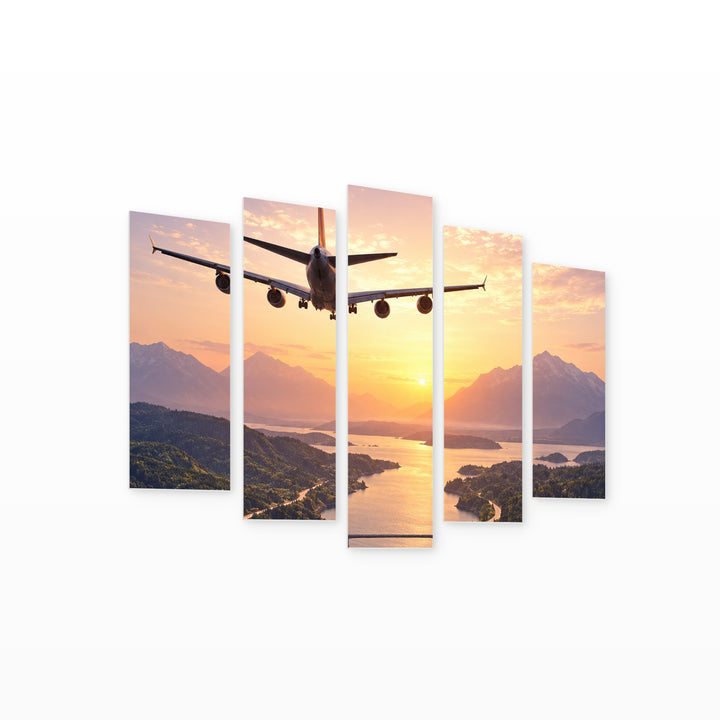 Journey with Dreamlike Atmosphere — five-panel wall art on white background in perspective | 5wallart 57784 M1