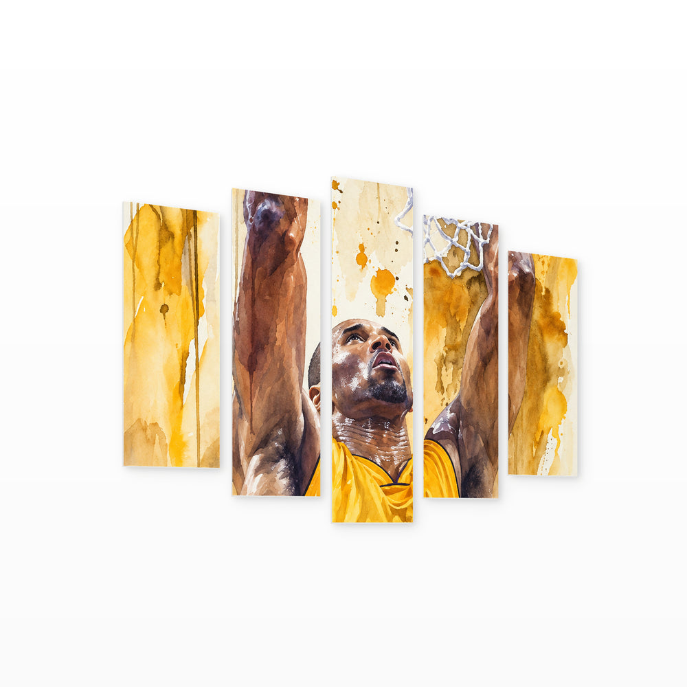 Subtle Shapes in Motion — five-panel wall art on white background in perspective | 5wallart 57842 M1