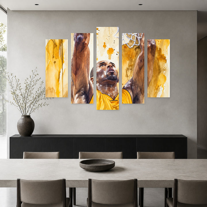 Subtle Shapes in Motion — five-panel wall art in frontal interior | 5wallart 57842 M3