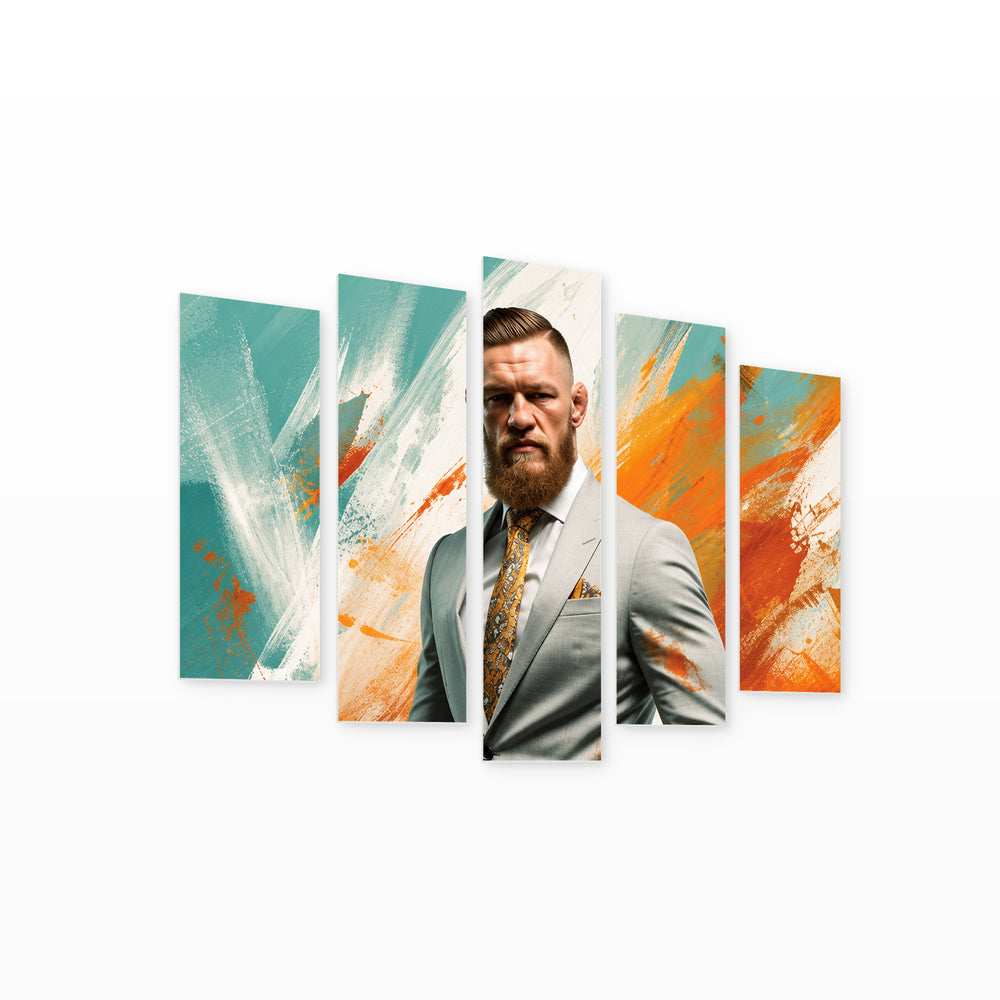 Elegant Power in Serene Light — five-panel wall art on white background in perspective | 5wallart 57843 M1