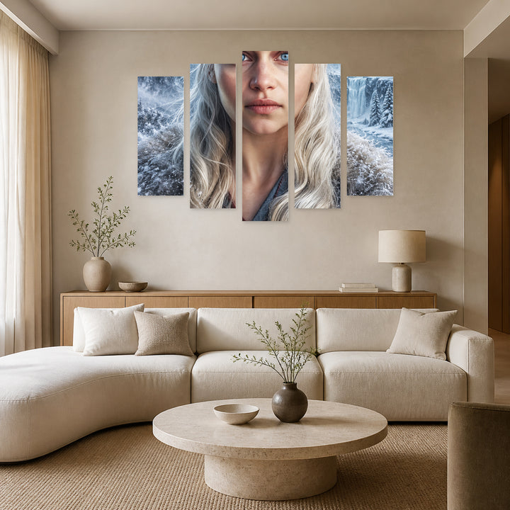Northern Queen in Winter — five-panel wall art in frontal interior | 5wallart 57853 M3