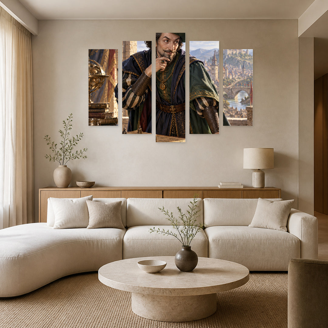 Medieval Fantasy Saga - Tyrion Lannister — five-panel wall art in frontal interior | 5wallart 57867 M3