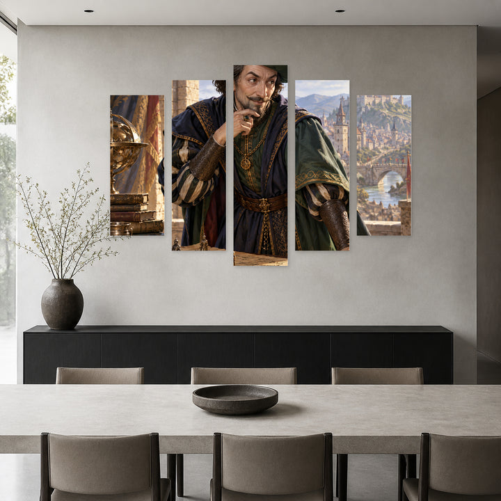 Medieval Fantasy Saga - Tyrion Lannister — five-panel wall art in alternate frontal interior | 5wallart 57867 M4