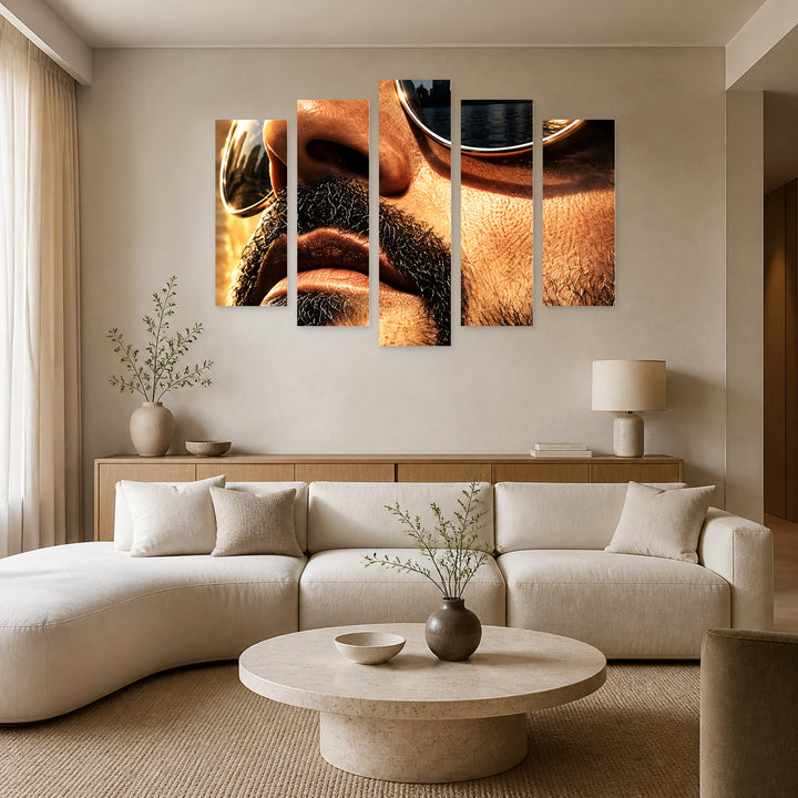 Daydream Modern Composition — five-panel wall art in alternate frontal interior | 5wallart 57898 M4