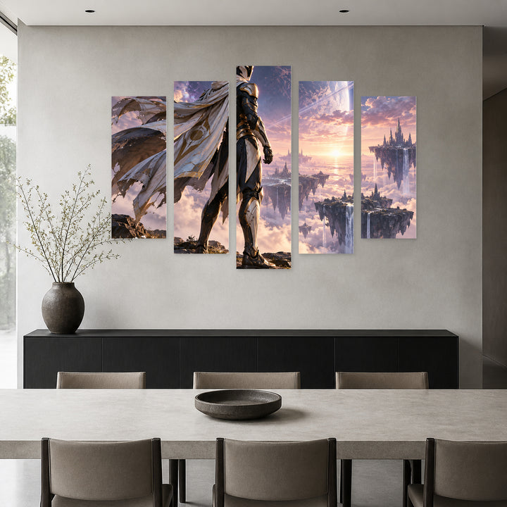 Darth Maul with Geometric Rhythm — five-panel wall art in frontal interior | 5wallart 57906 M3