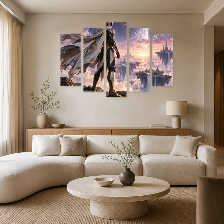 Darth Maul with Geometric Rhythm — five-panel wall art in alternate frontal interior | 5wallart 57906 M4