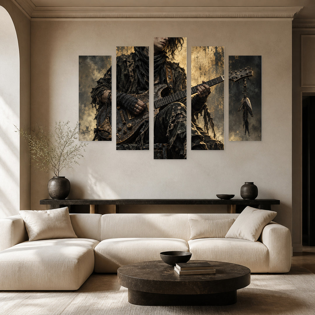 Kurt Cobain in Serene Light — five-panel wall art in frontal interior | 5wallart 57911 M3