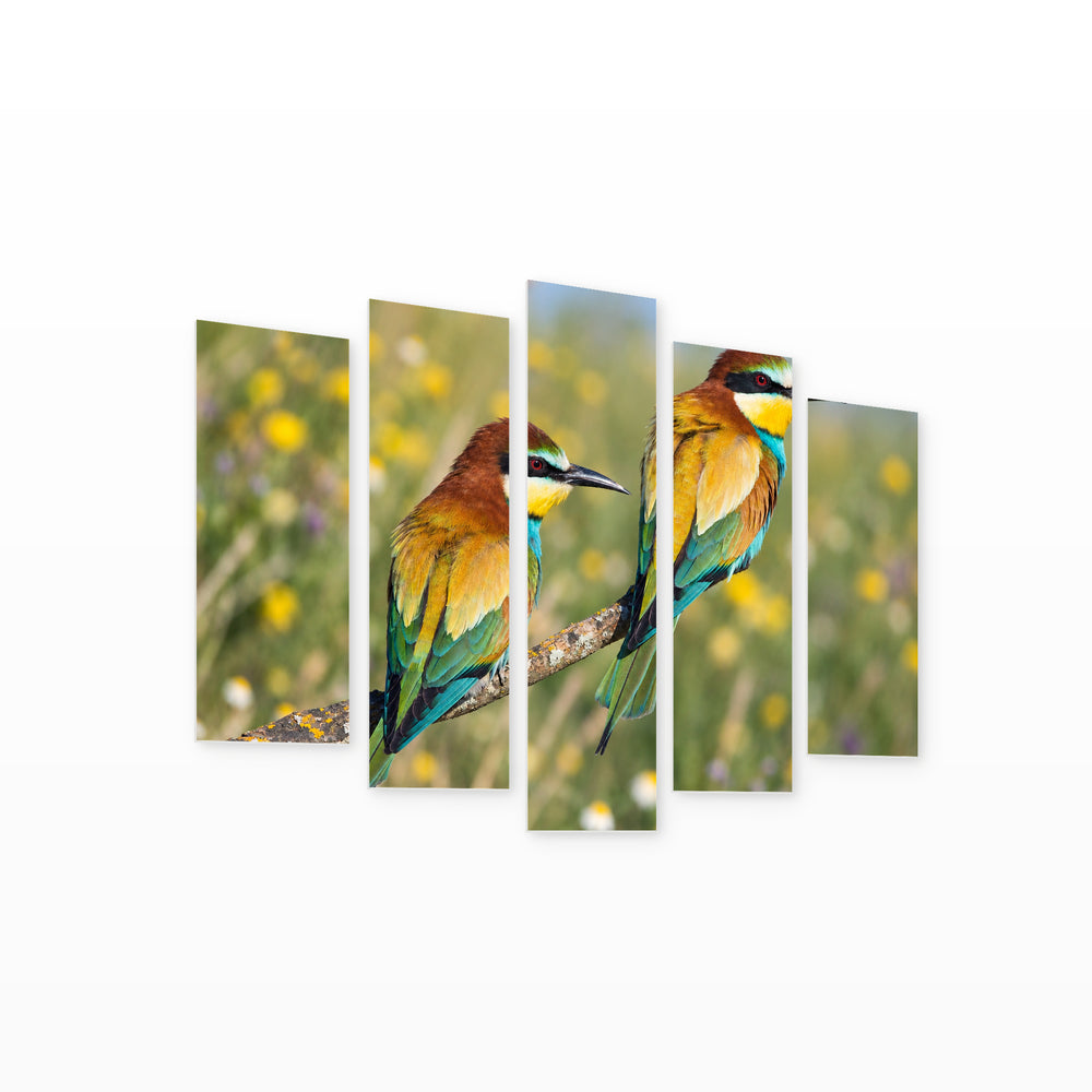 Wall Decoration - Tits in Serene Light — five-panel wall art on white background in perspective | 5wallart 58012 M1