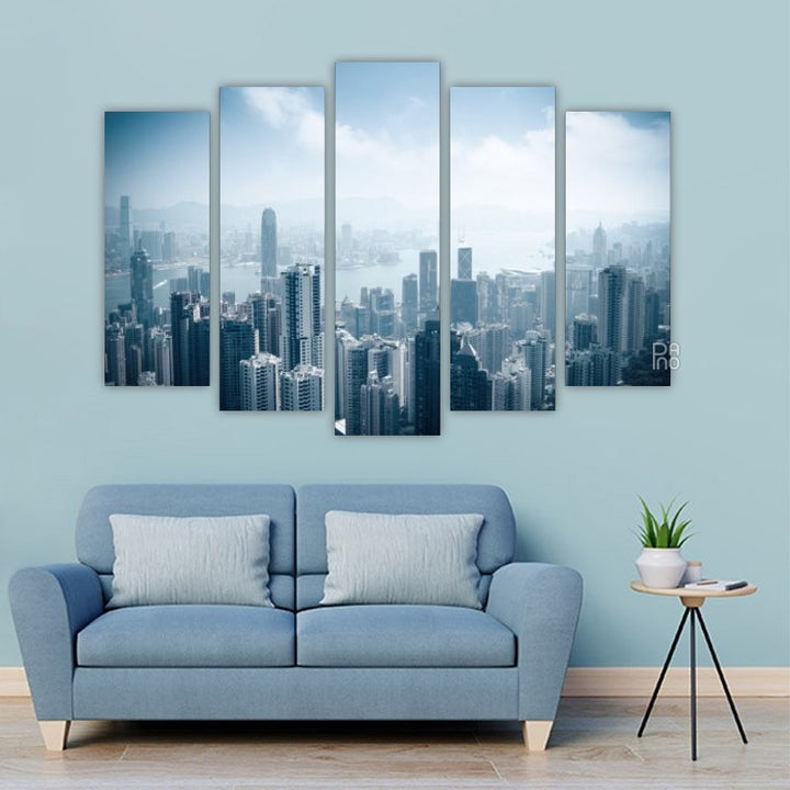 View of Hong Kong – five-piece modular wall art
