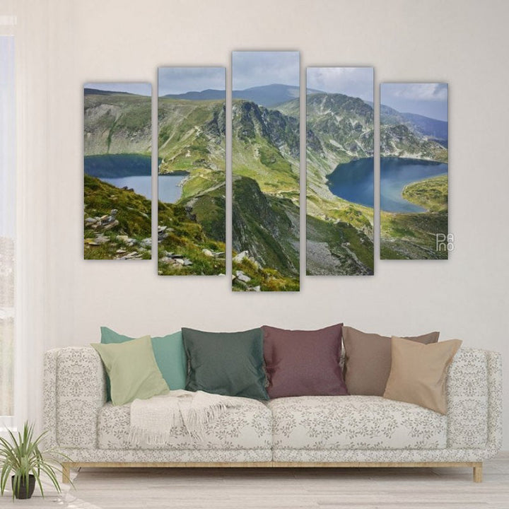 The Seven Rila Lakes – five-piece modular wall art