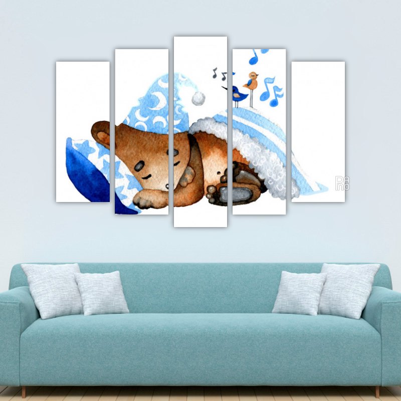 Sleeping Bear – five-piece modular wall art