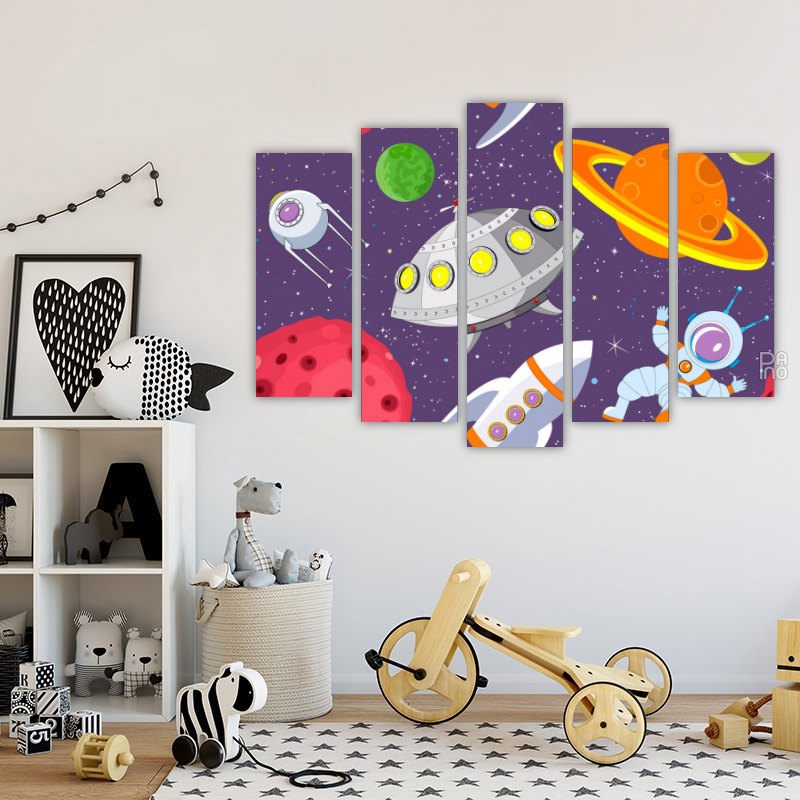 Illustration of an Astronaut – five-piece modular wall art
