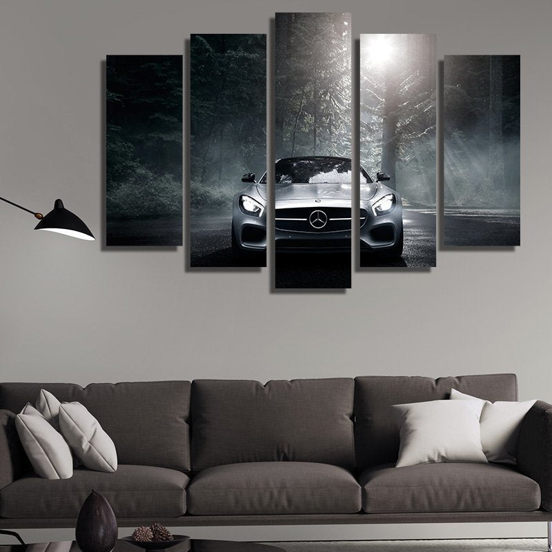 Mercedes – five-piece modular wall art