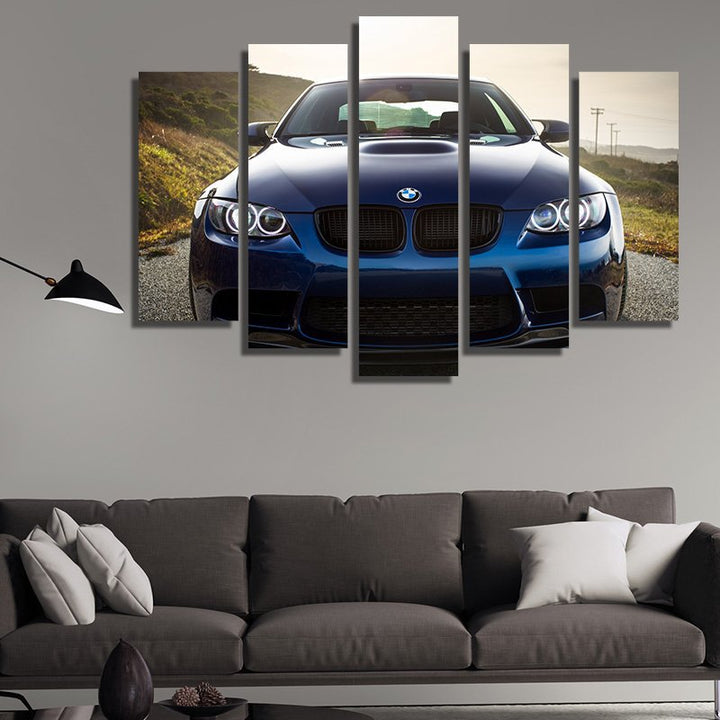 BMW M3 Blue – five-piece modular wall art