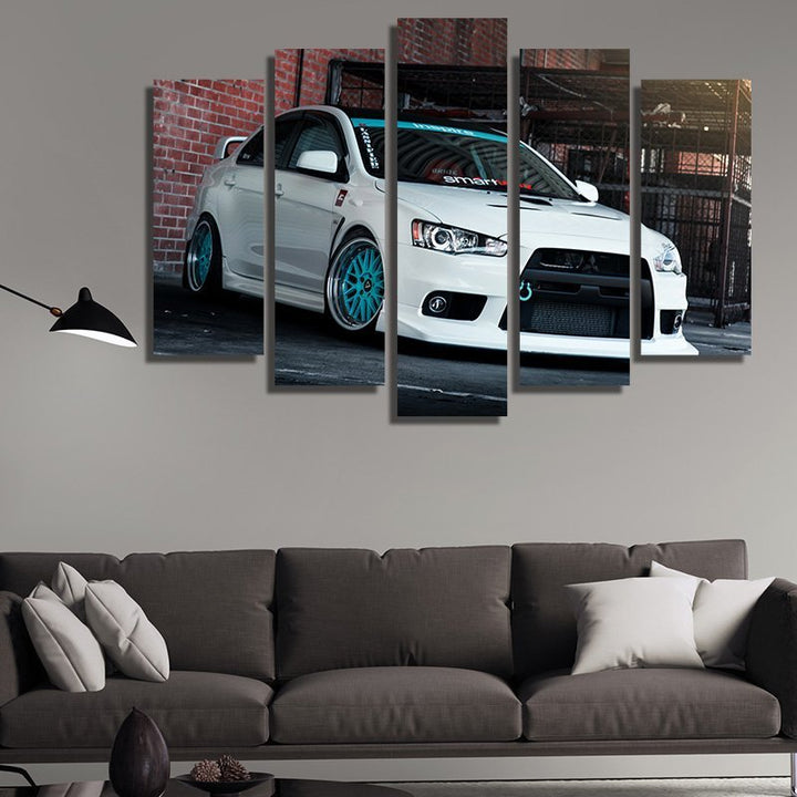 Mitsubishi Lancer Evo 10 – five-piece modular wall art