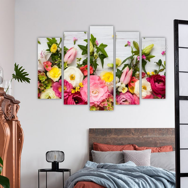Colorful Flowers on White Boards – reference image 5