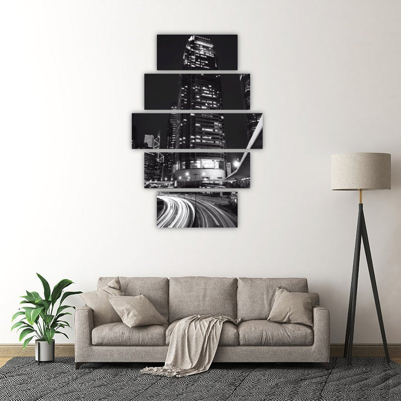 Night Movement – five-piece modular wall art