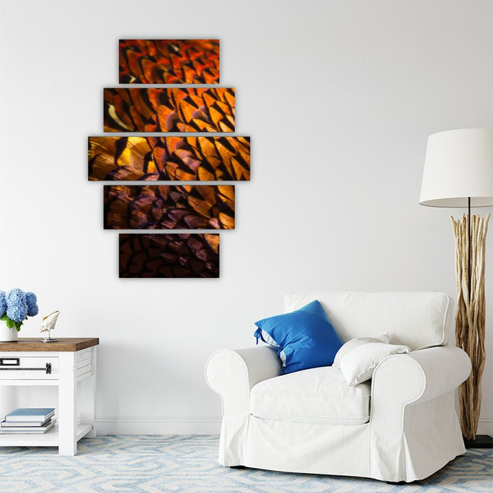 Wooden Fragments – five-piece modular wall art