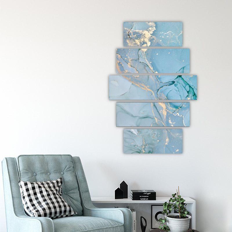 Golden Dust – five-piece modular wall art