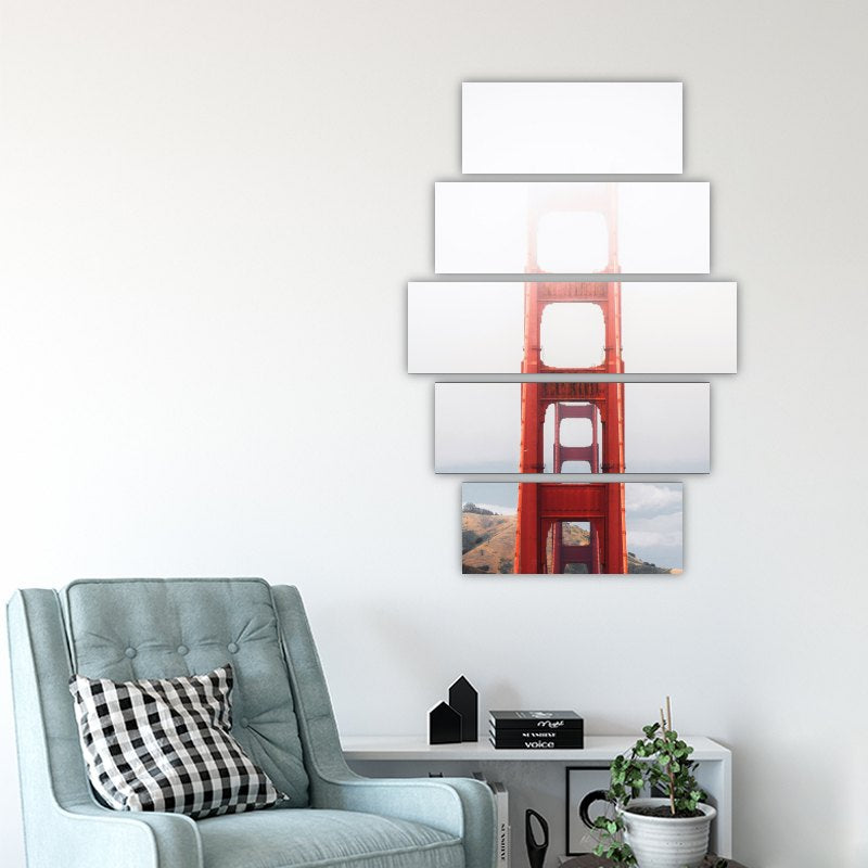 The Bridge - Golden Gate – five-piece modular wall art