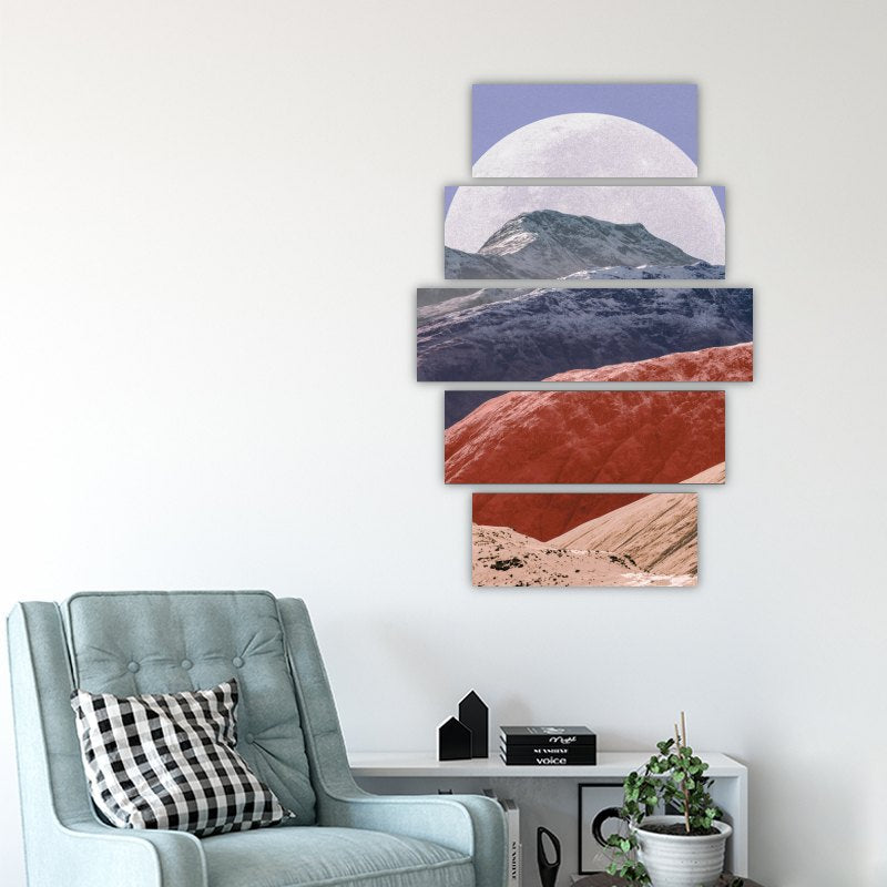 Moonlit Landscape – five-piece modular wall art