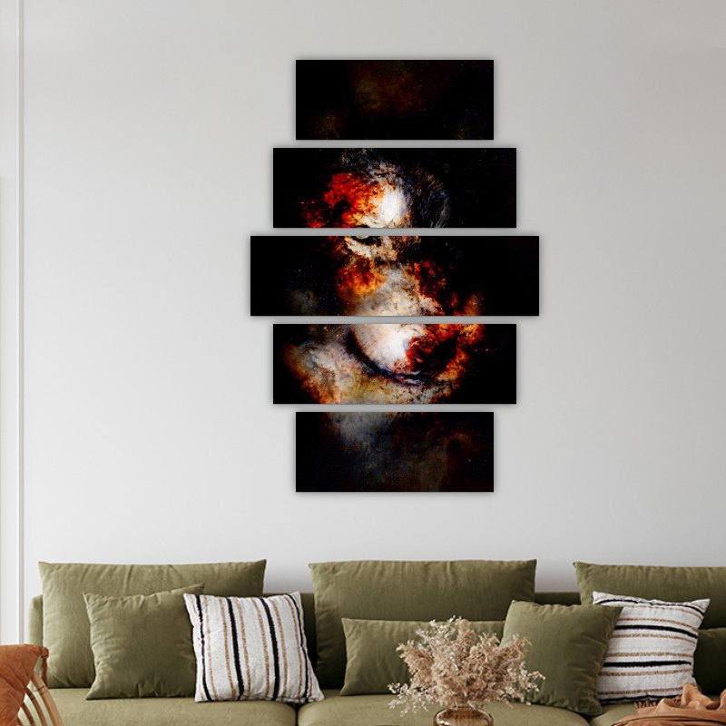 Red Wolf – five-piece modular wall art