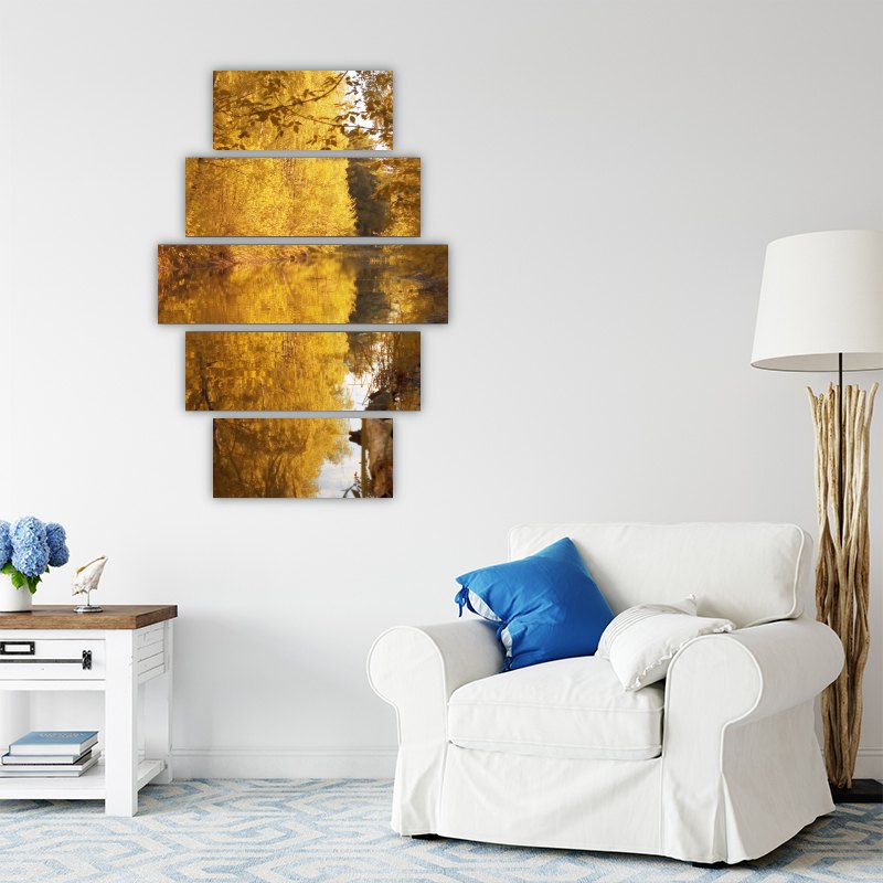 Reflection of Autumn – five-piece modular wall art